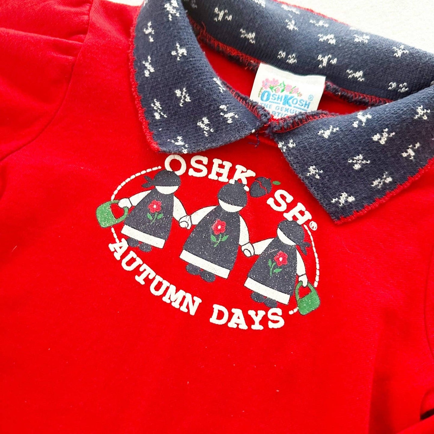 OshKosh Autumn Days Girls Shirt - Yellow Clover Vintage Kids Clothes
