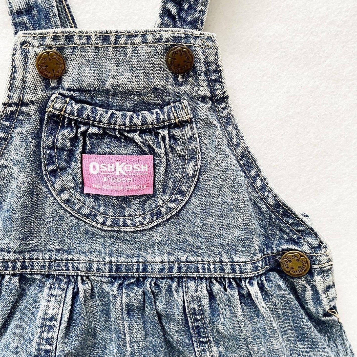 Vintage OshKosh Acid Wash Bubble Leg Overalls