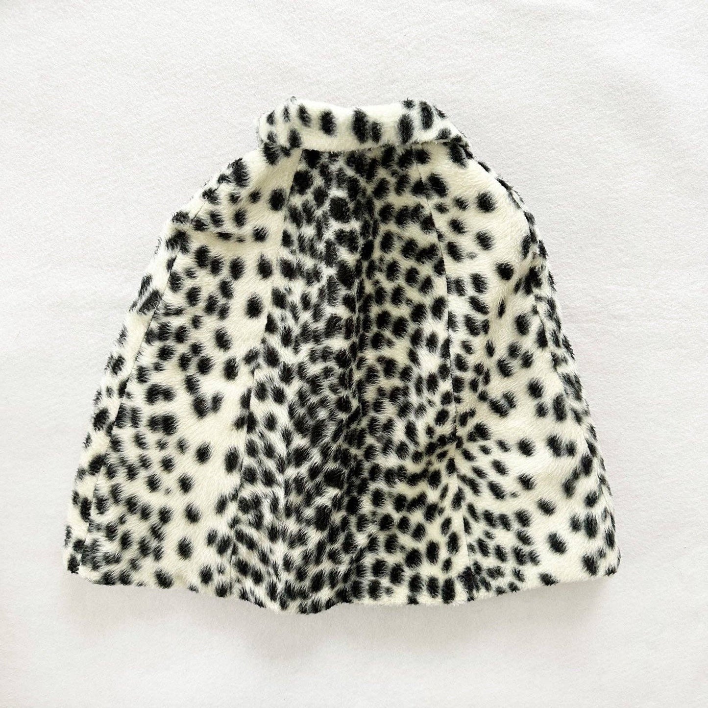 Faux Fur Fleece Cape Coat - Yellow Clover Vintage Kids Clothes