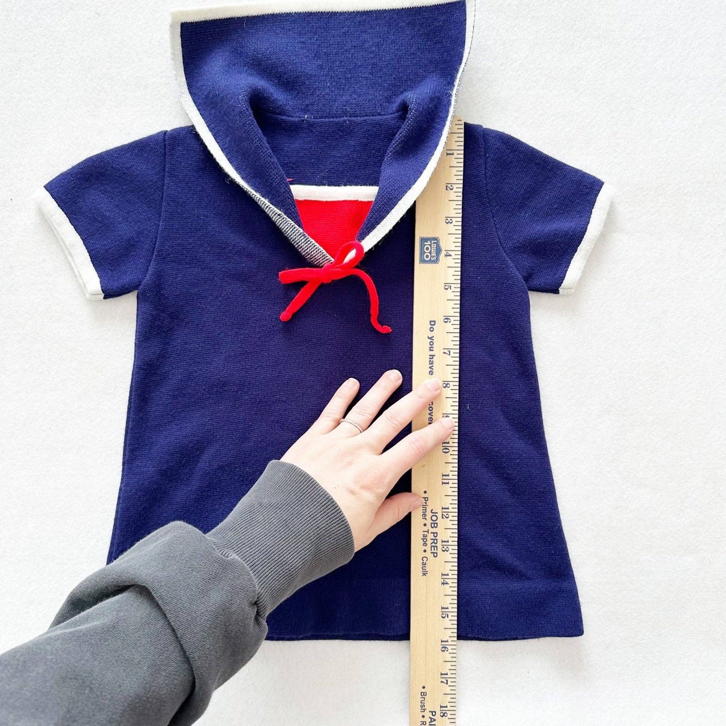 Vintage Sweater Knit Sailor Short Sleeve Top: 4T - Yellow Clover Vintage Kids Clothes