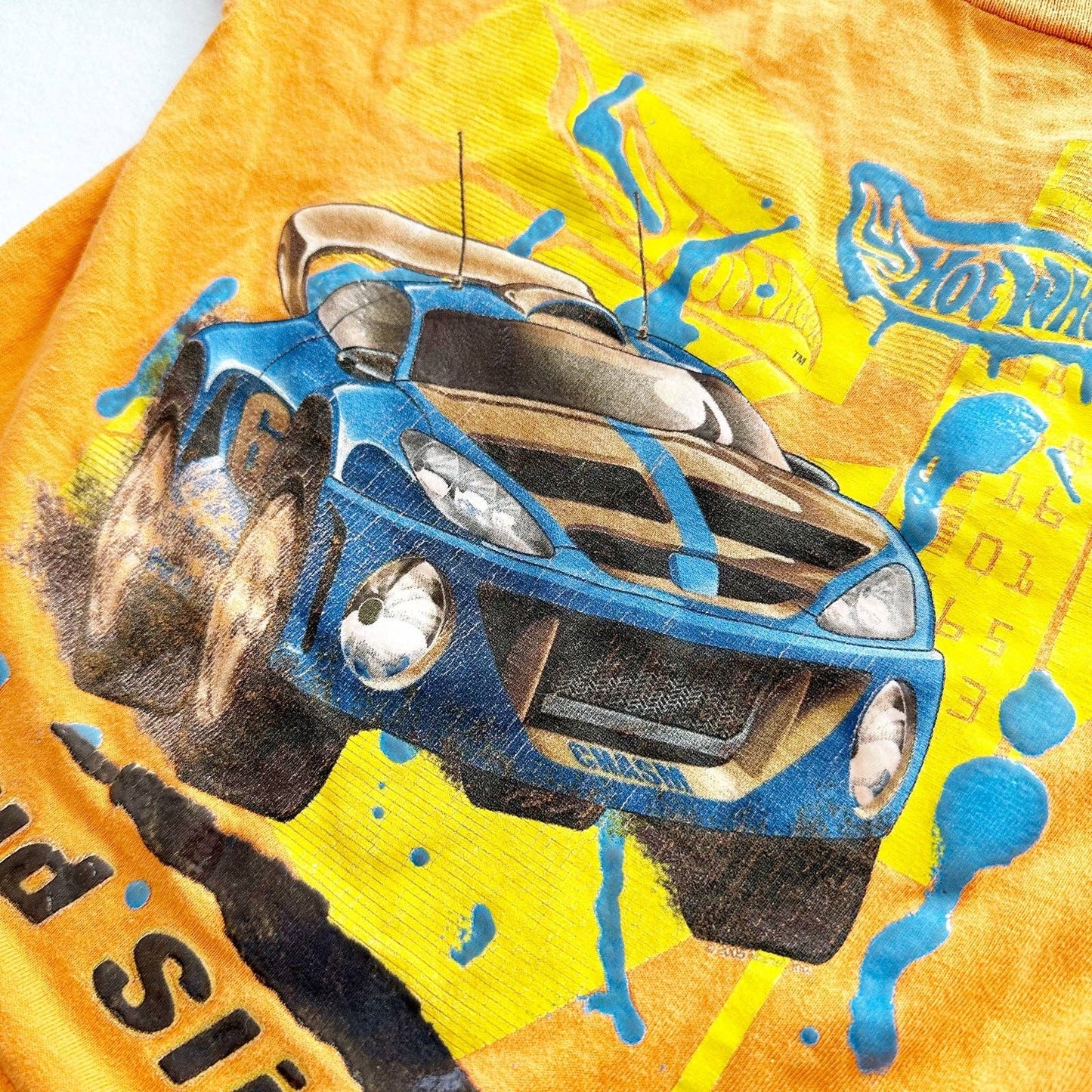 Hot Wheels Mud Slinger Graphic Tee - Yellow Clover Vintage Kids Clothes