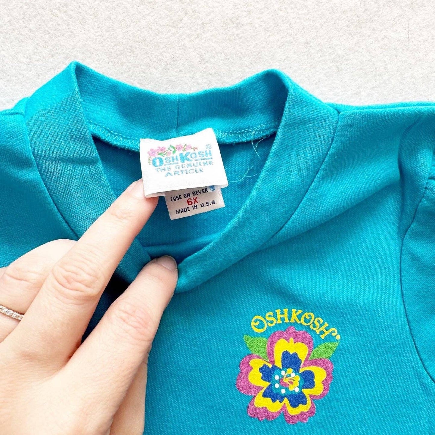 OshKosh Tropical Floral Layer Tee - Yellow Clover Vintage Kids Clothes