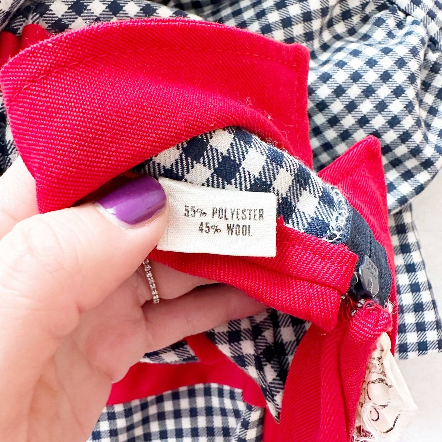 Gingham Red Accent Long Sleeve Dress - Yellow Clover Vintage Kids Clothes
