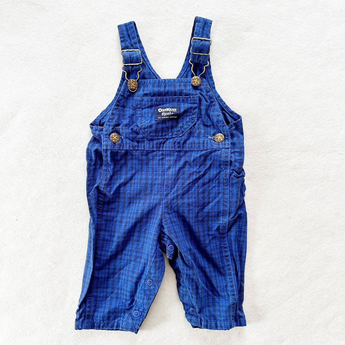 OshKosh Plaid Print Overalls - Yellow Clover Vintage Kids Clothes