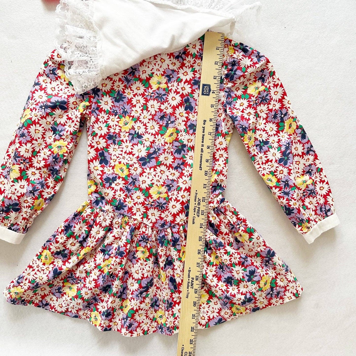 Evy Daisy Floral Lace Collar Dress - Yellow Clover Vintage Kids Clothes