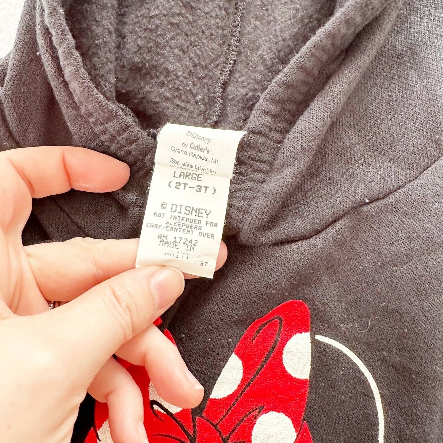 Vintage Minnie Mouse Skirted Hooded Sweatshirt Romper: 2T - Yellow Clover Vintage Kids Clothes