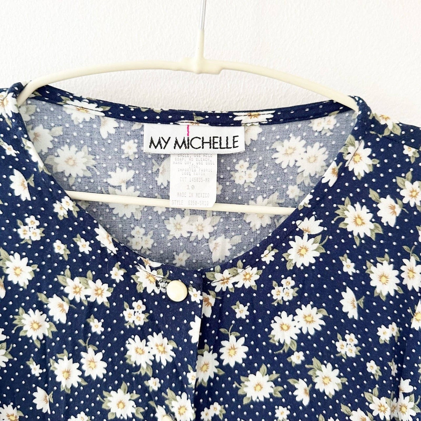 My Michelle Daisy Polka Dot Dress - Yellow Clover Vintage Kids Clothes