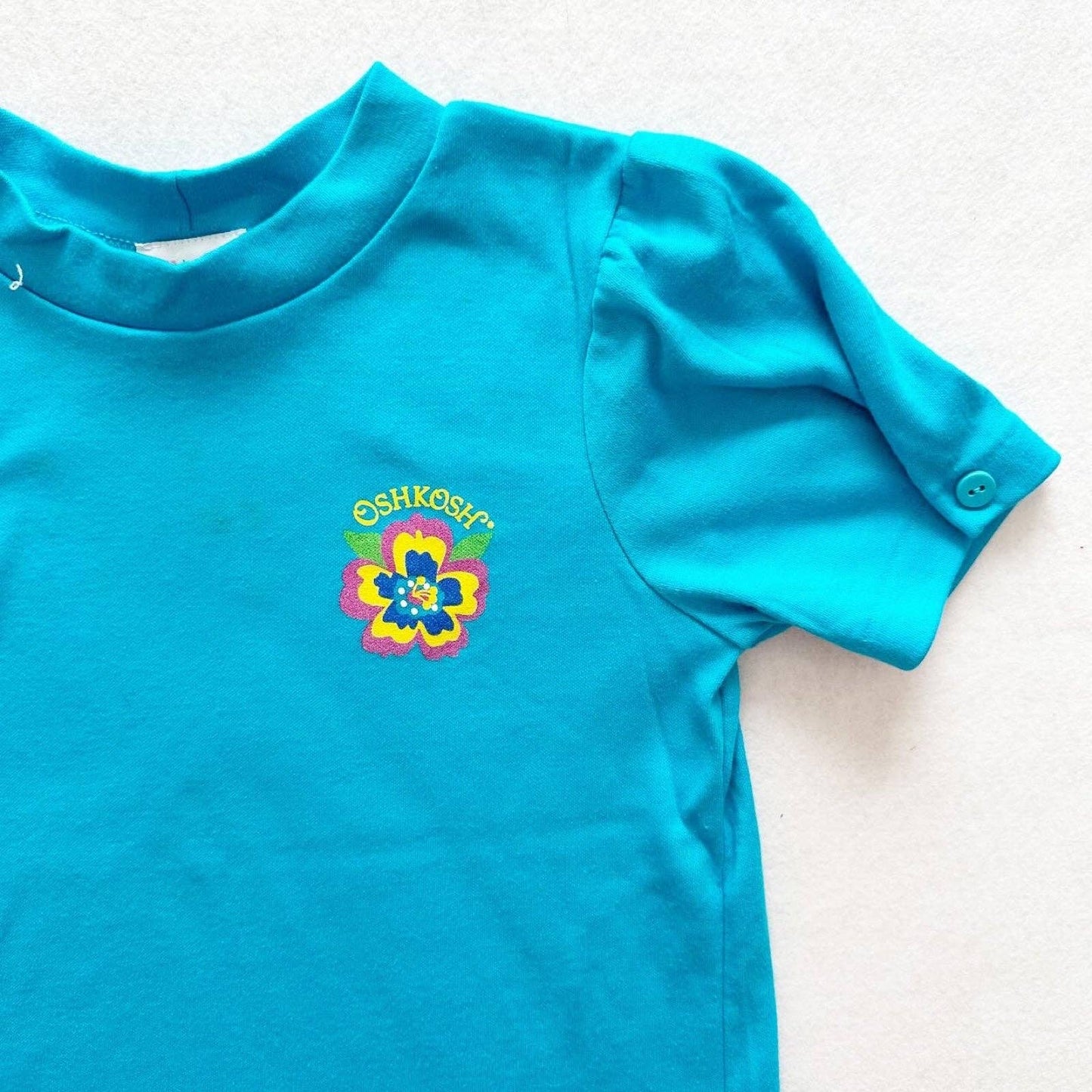 OshKosh Tropical Floral Layer Tee - Yellow Clover Vintage Kids Clothes