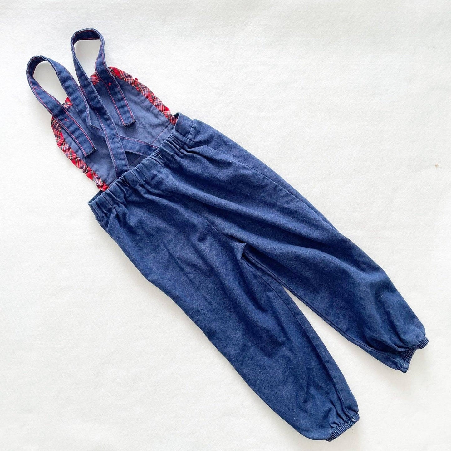 Vintage Healthtex Plaid Detail Kitty Cat Overalls - Yellow Clover Vintage Kids Clothes