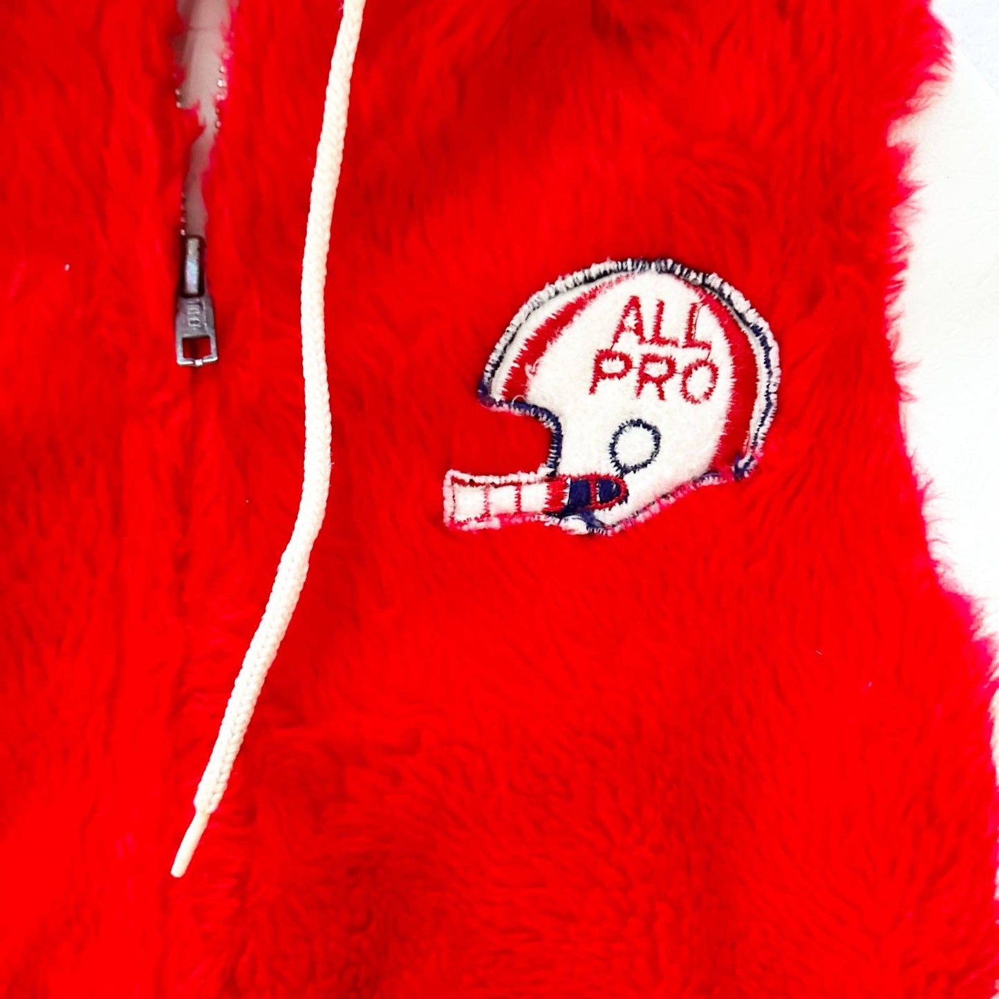 70s All Pro Football Fuzzy Jacket - Yellow Clover Vintage Kids Clothes