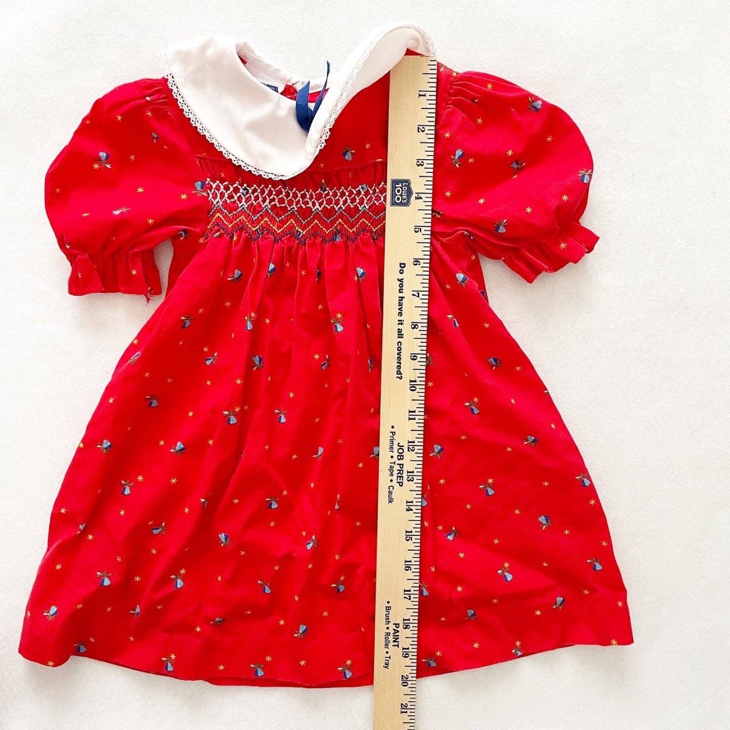 Princess Anne Red Collared Dress - Yellow Clover Vintage Kids Clothes
