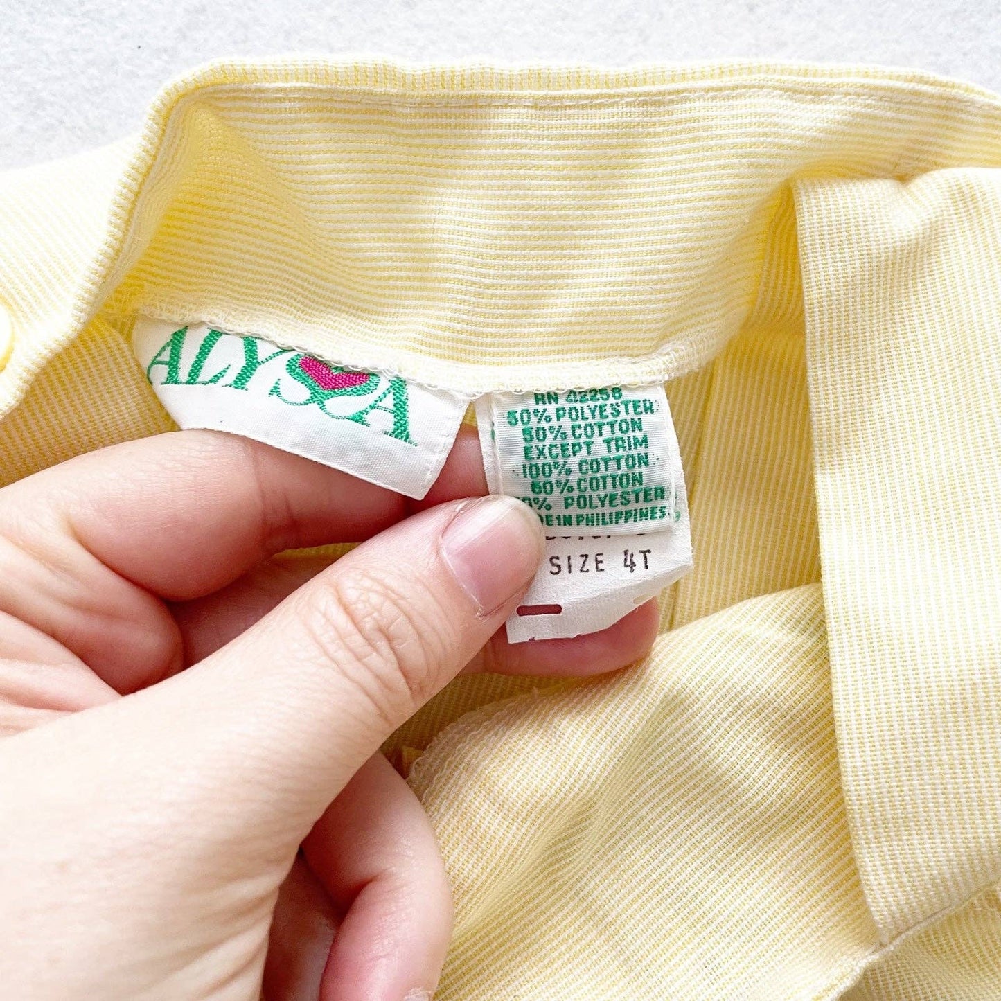 Vintage Alyssa Birds and Heart Appliqué Dress - Yellow Clover Vintage Kids Clothes