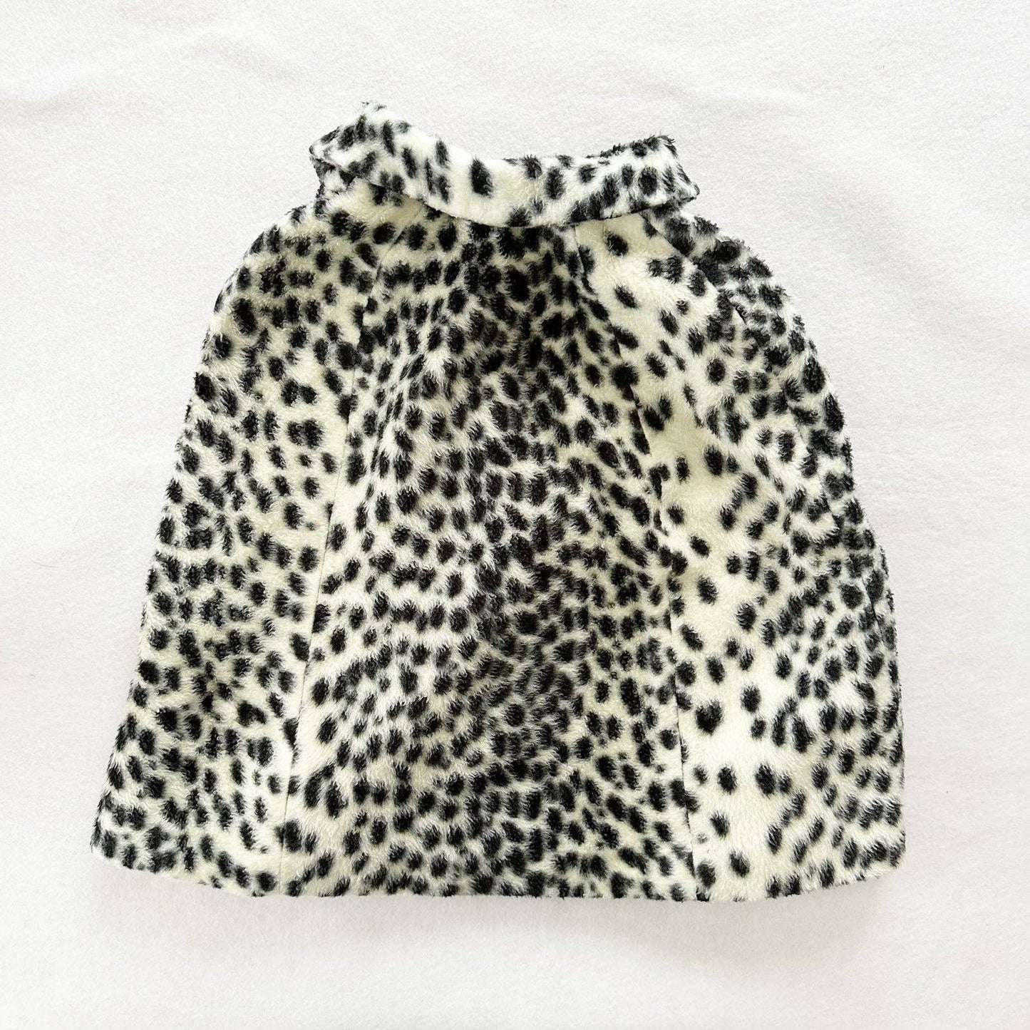 Handmade Dot Faux Fur Cape Coat - Yellow Clover Vintage Kids Clothes