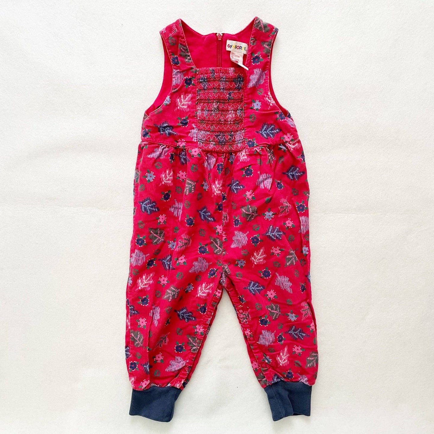Vintage Gymboree Leaf Print Girls Romper