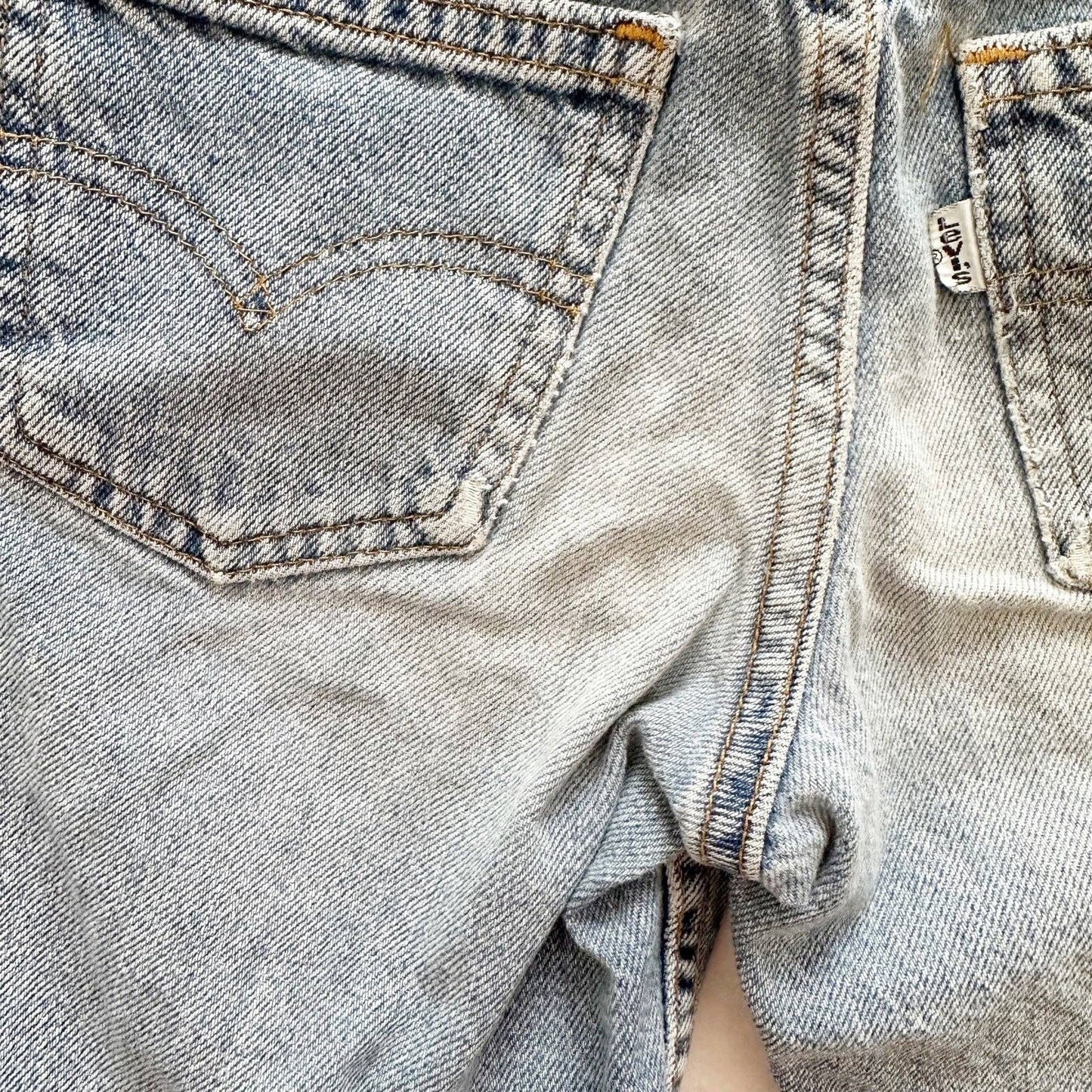 Vintage Levi’s 566 Loose Fit Denim Shorts: 7X - Yellow Clover Vintage Kids Clothes
