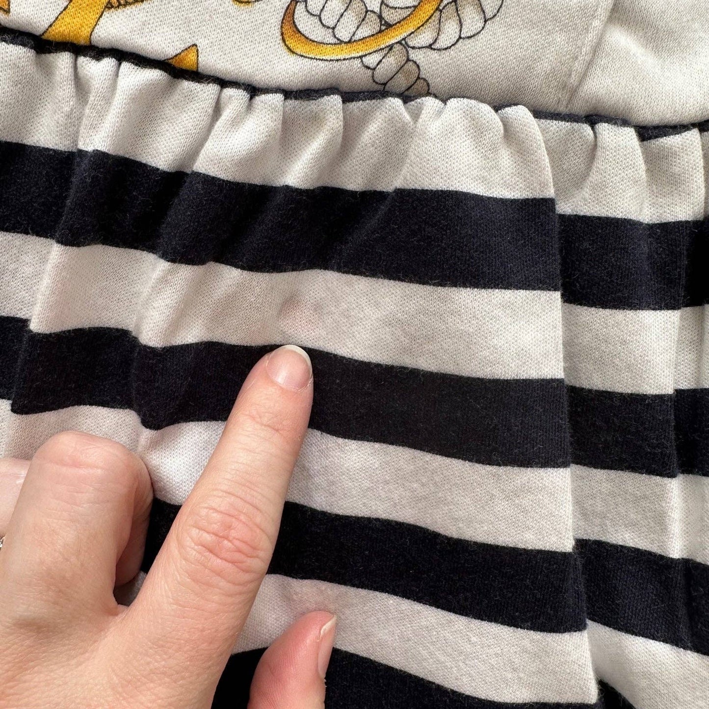 Nautical Striped Jersey Dress - Yellow Clover Vintage Kids Clothes