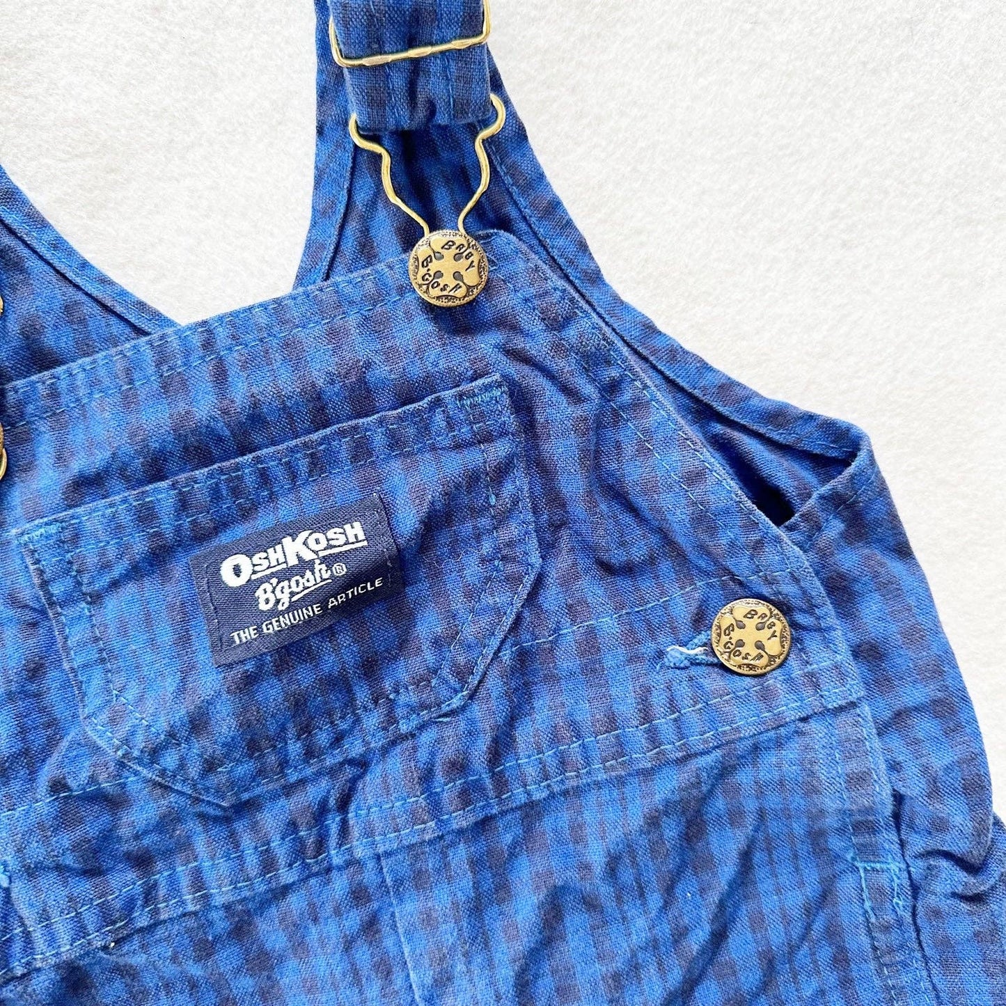 OshKosh Plaid Print Overalls - Yellow Clover Vintage Kids Clothes