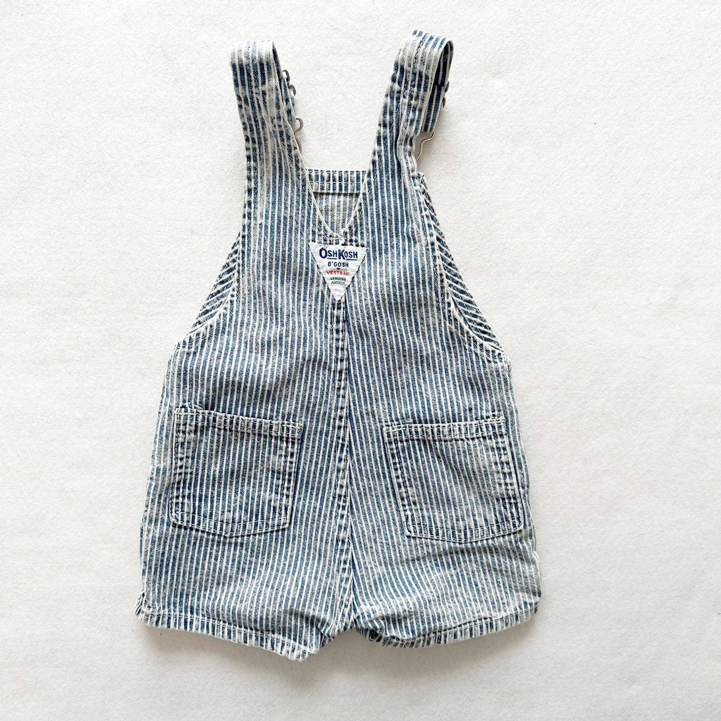 Vintage OshKosh Acid Wash Hickory Stripe Overalls - Yellow Clover Vintage Kids Clothes