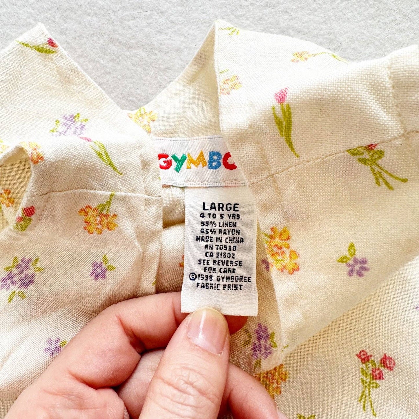 Gymboree Flower Pots Print Keyhole Back Dress - Yellow Clover Vintage Kids Clothes