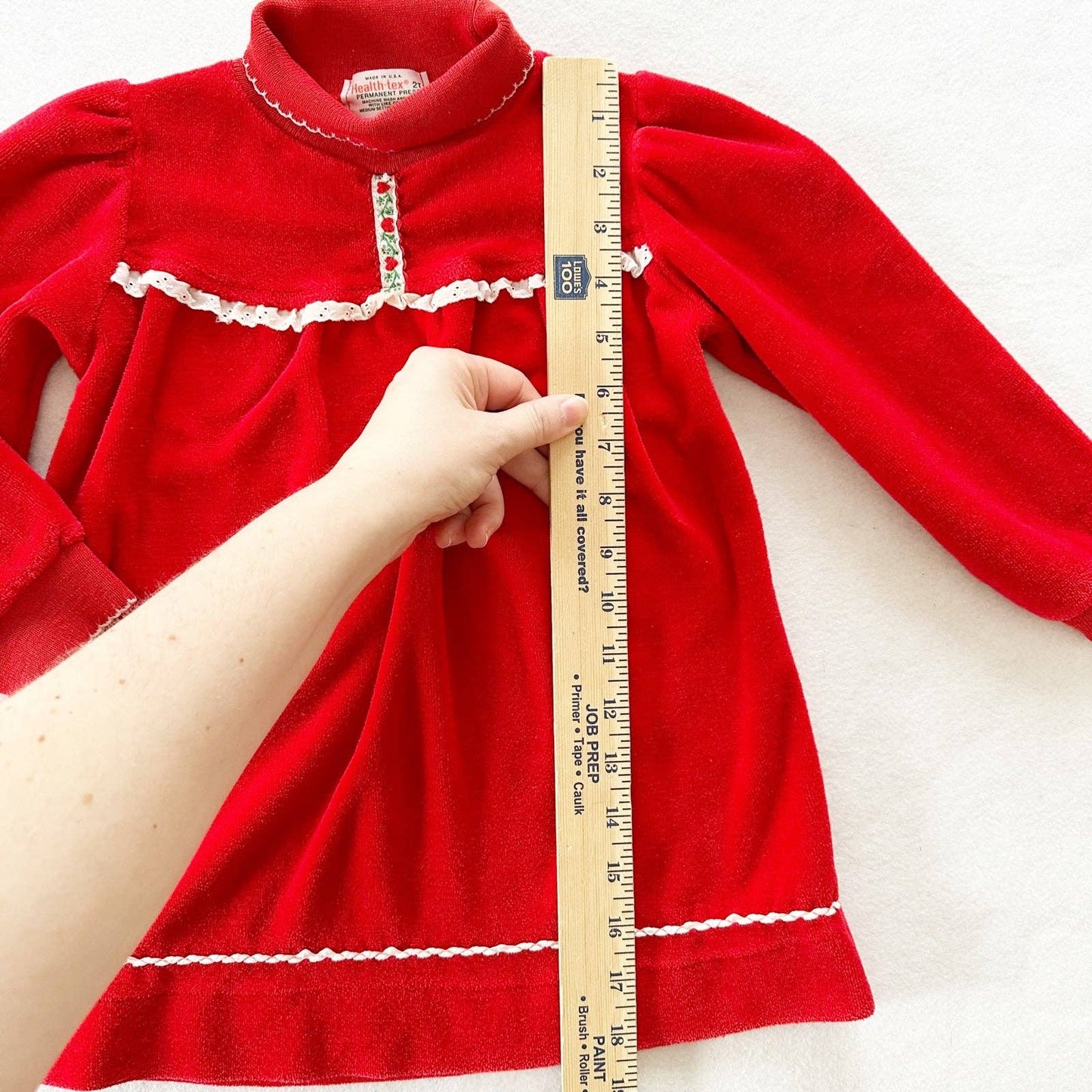 Healthtex Red Velour Turtleneck Dress