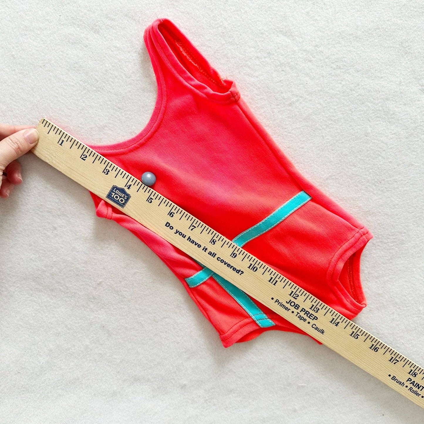 Vintage 70s Bright Pink Orange Swimsuit: 2T - Yellow Clover Vintage Kids Clothes