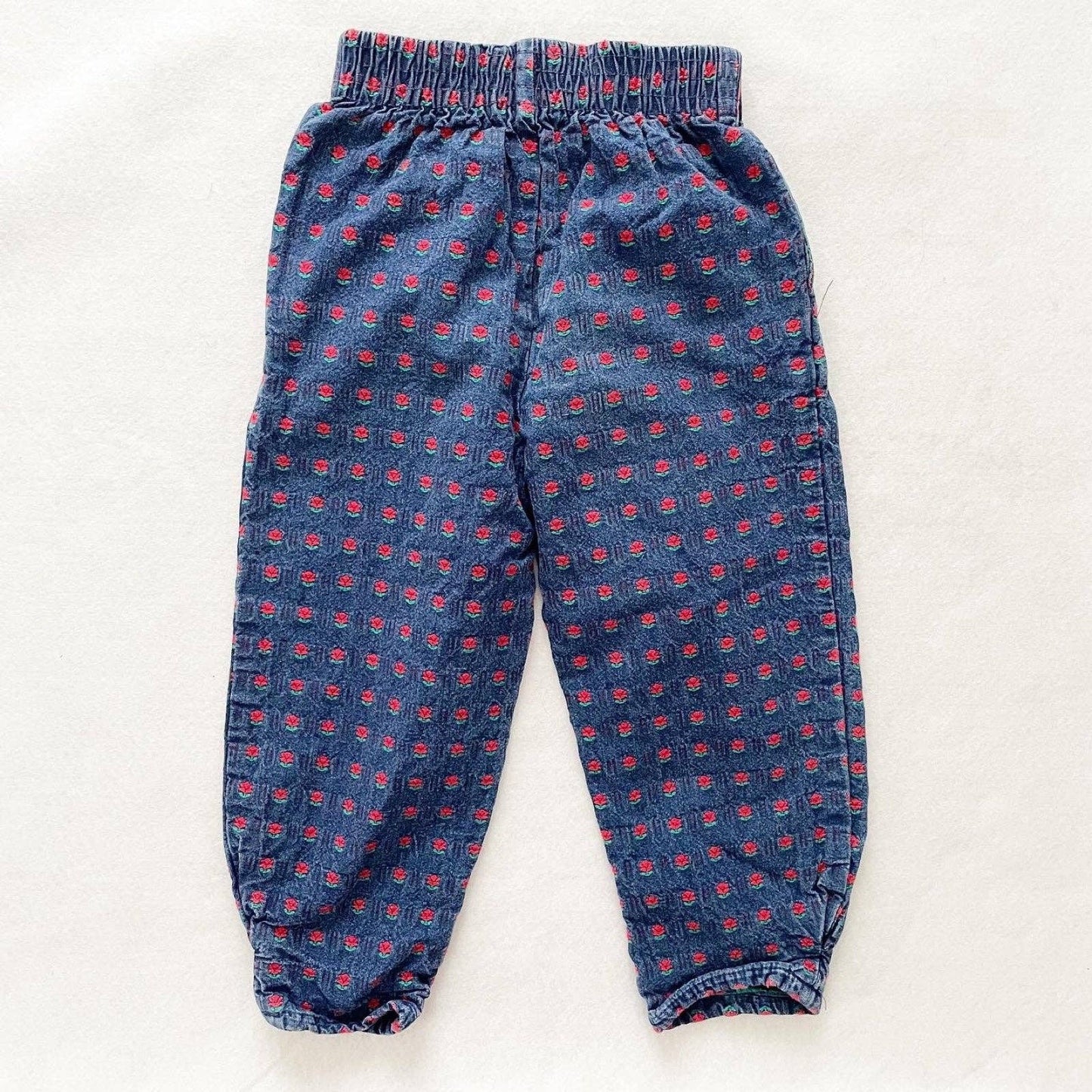 OshKosh Rose Woven Pull On Pants - Yellow Clover Vintage Kids Clothes
