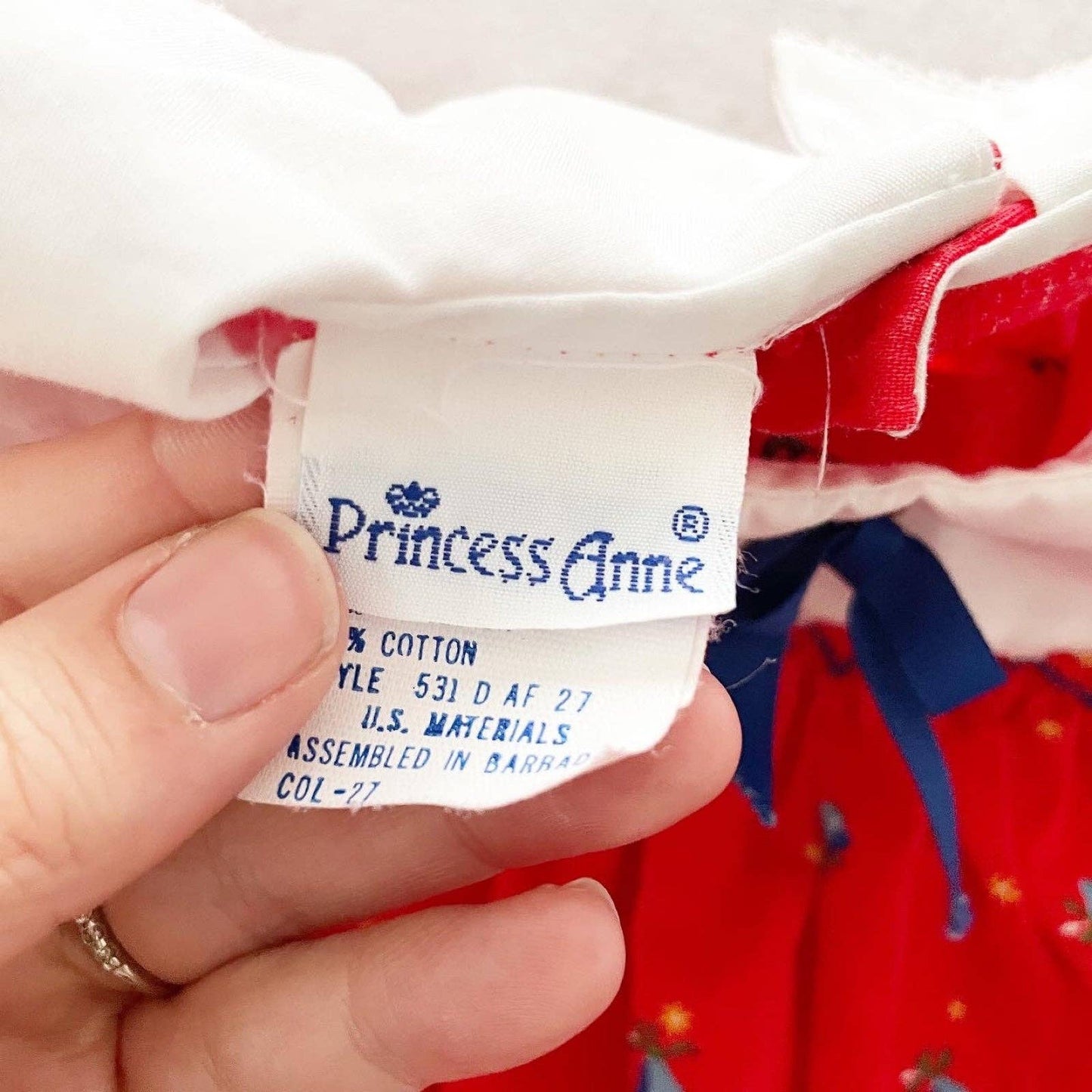 Princess Anne Red Collared Dress - Yellow Clover Vintage Kids Clothes