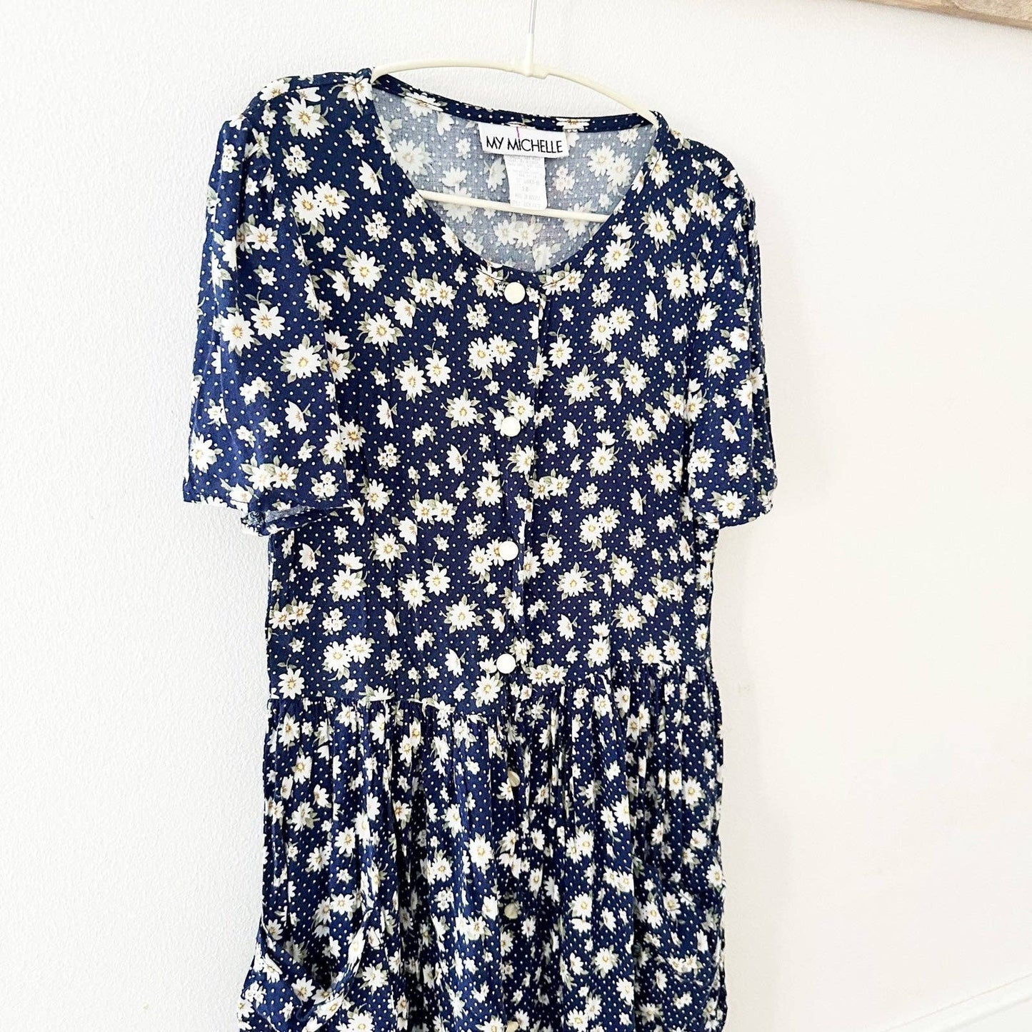 My Michelle Daisy Polka Dot Dress - Yellow Clover Vintage Kids Clothes