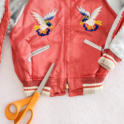 Vintage 1950s Sukajan Style Panama Bomber Jacket: 3T - Yellow Clover Vintage Kids Clothes