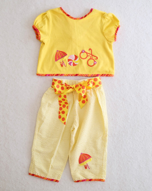 Y2K Molly & Millie Yellow 2-Piece Beach Set: 24m?