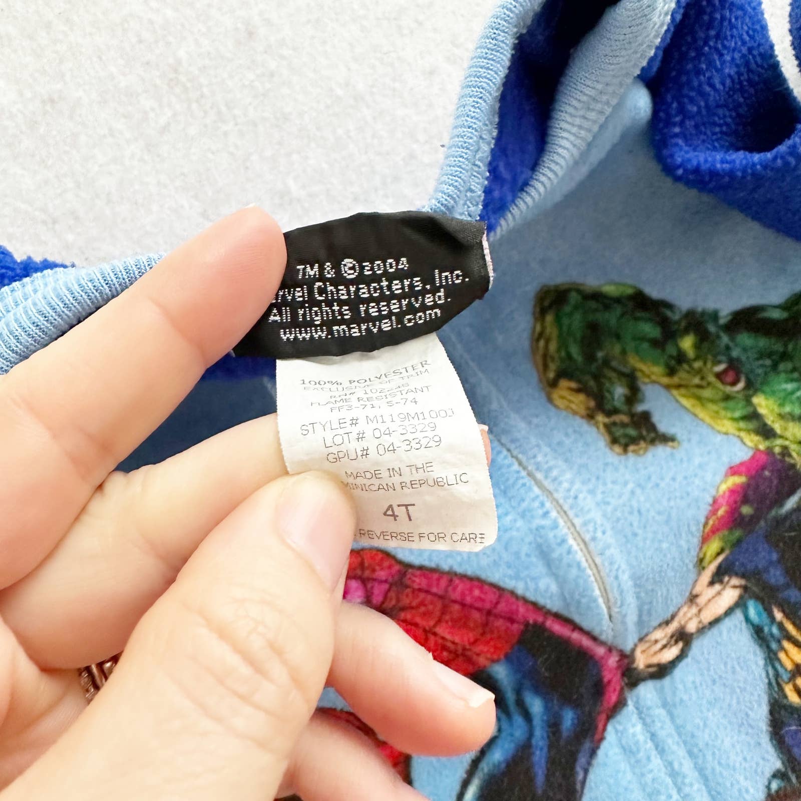 Y2K 2004 Marvel Superheroes Fleece Pajamas: 4T - Yellow Clover Vintage Kids Clothes