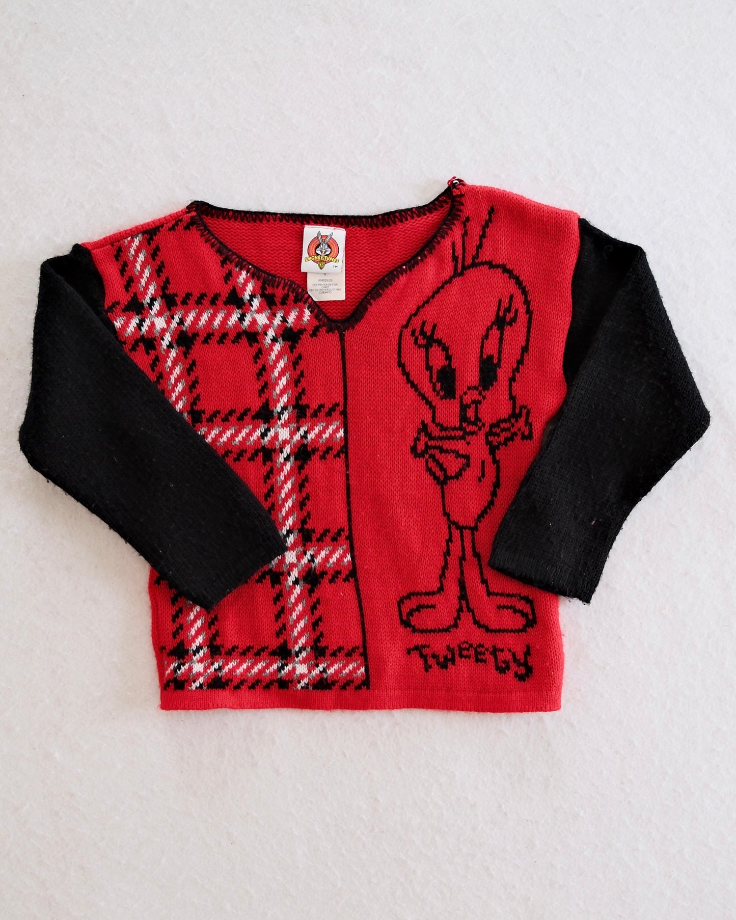 Vintage Looney Tunes Tweety Red Sweater: 4T