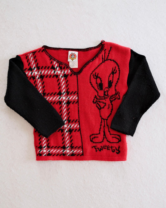 Vintage Looney Tunes Tweety Red Sweater: 4T