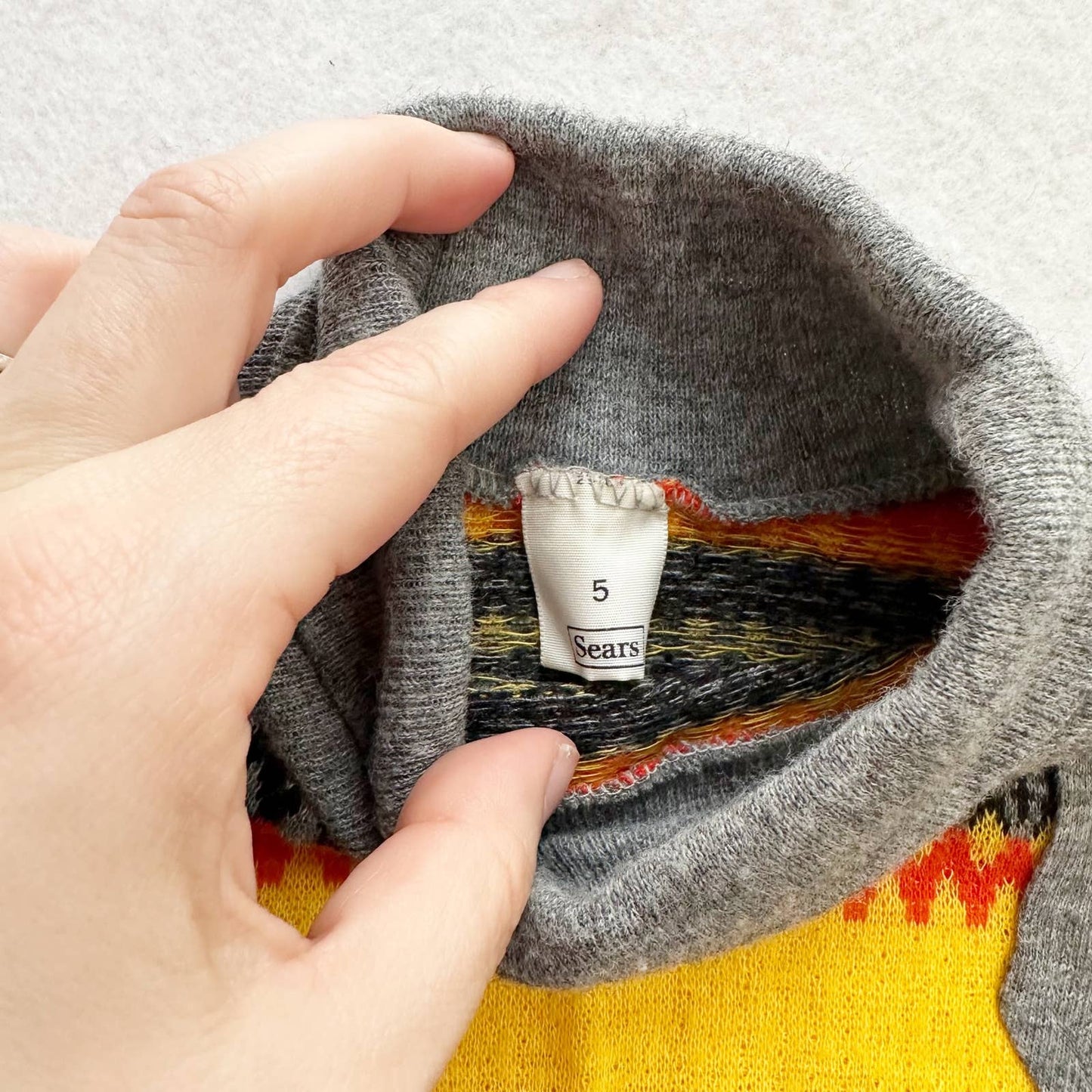 Vintage Sears Geo Stripe Pom Tee: 2/3T? - Yellow Clover Vintage Kids Clothes