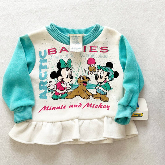 Vintage Disney Babies Mickey and Minnie Arctic Sweatshirt: 12m?