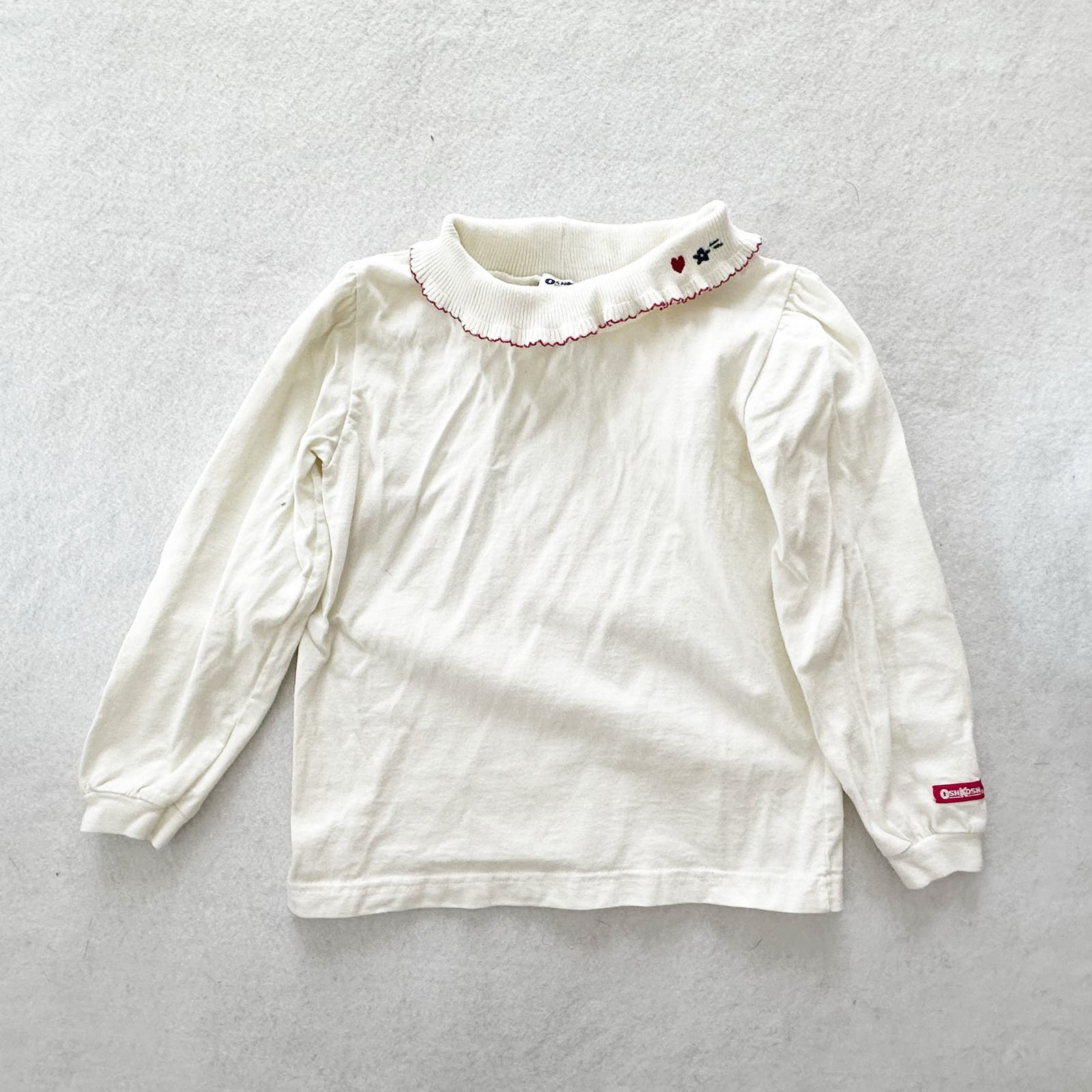 Vintage OshKosh Embroidered Turtleneck Layer Top: 4T - Yellow Clover Vintage Kids Clothes
