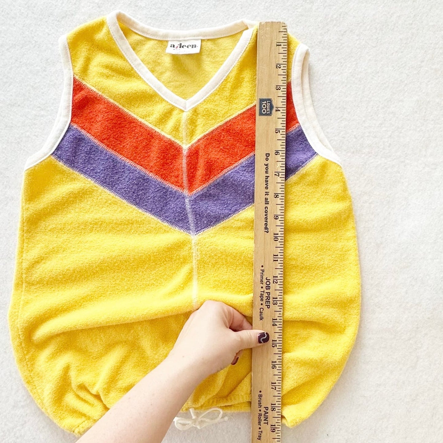 Vintage Aileen Girl Terry Chevron Tank: 10y? - Yellow Clover Vintage Kids Clothes