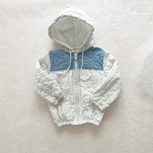 Vintage Piccolo Quilted Cotton Stripes and Dots Jacket: 24m