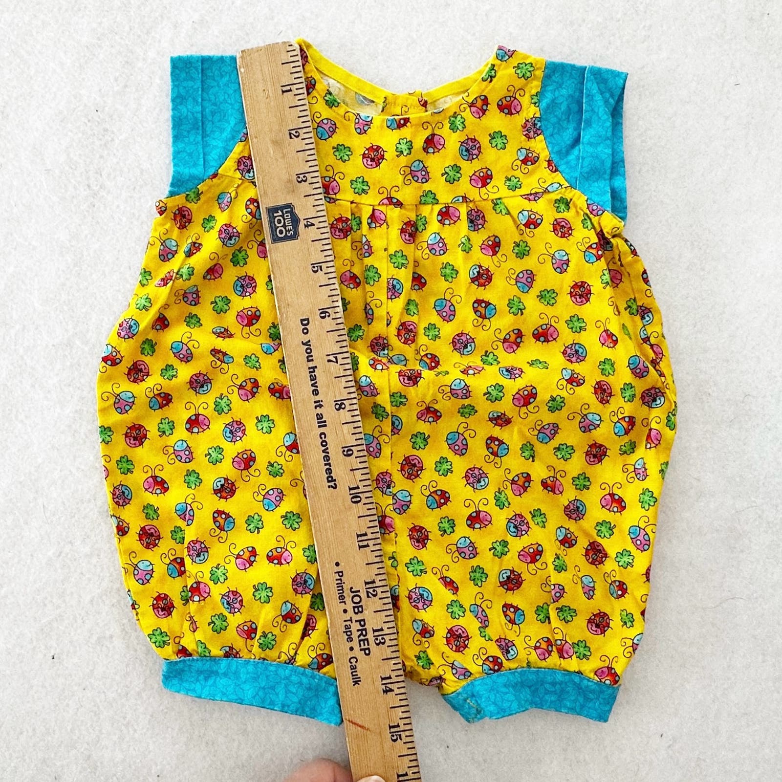 Handmade Bugs Romper and Hat: 6m? - Yellow Clover Vintage Kids Clothes