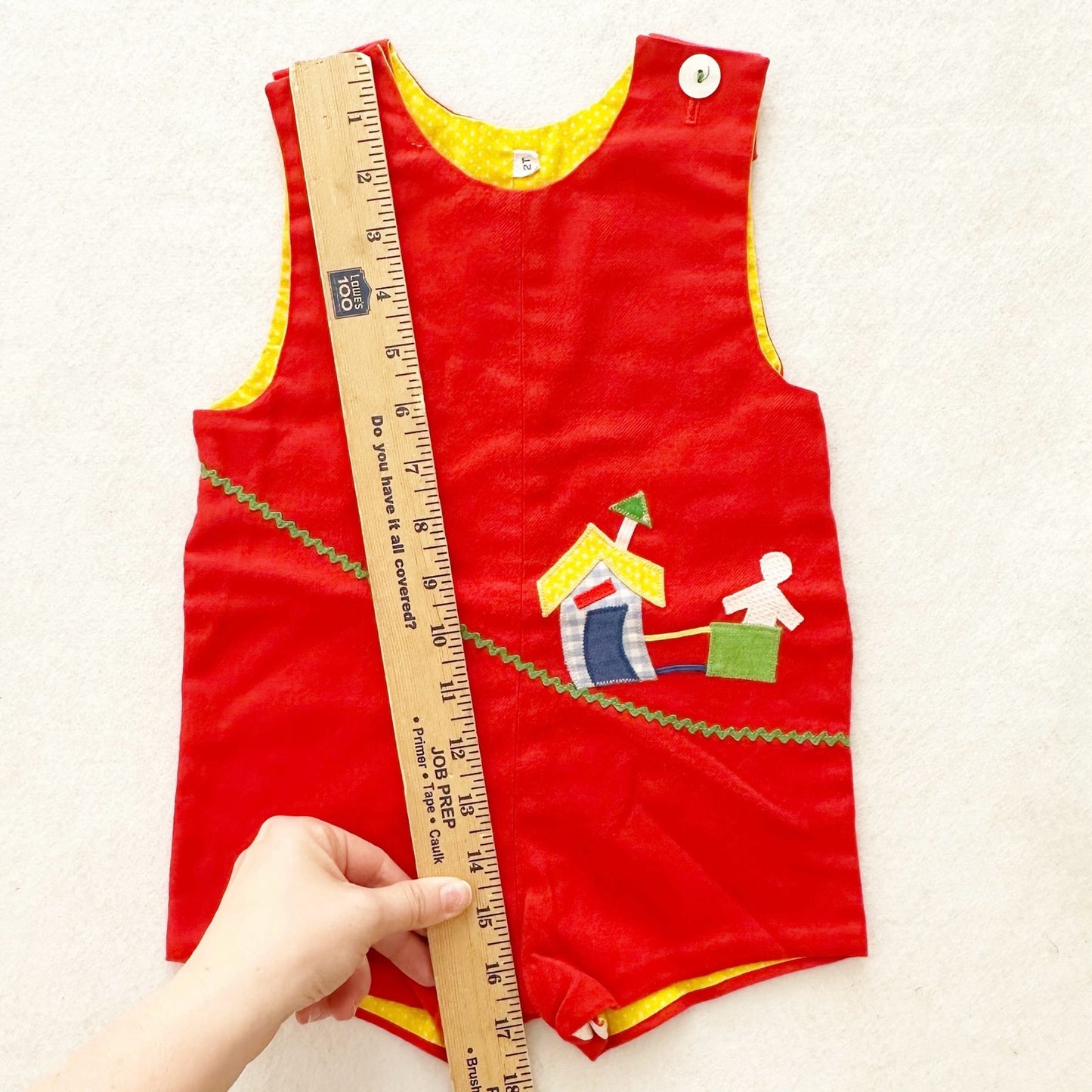 Vintage House Appliqué Jon Jon Romper: 24m?