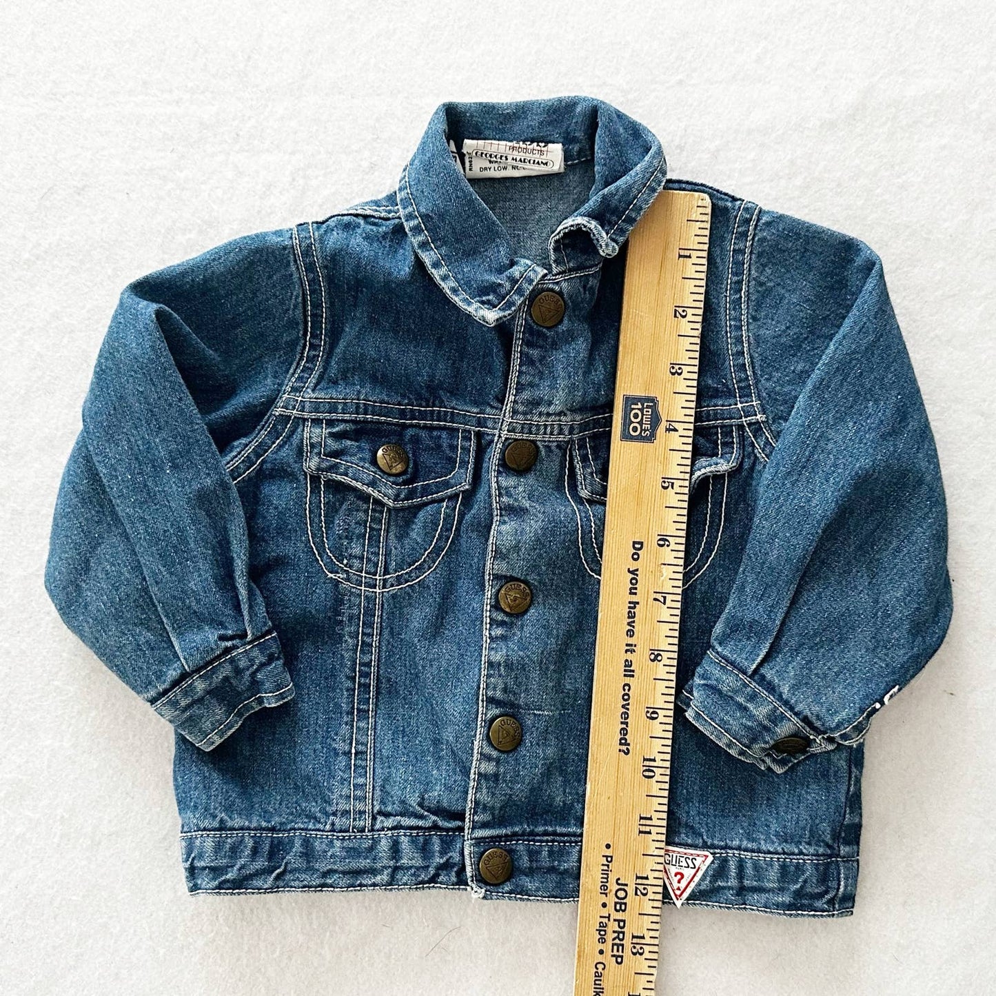 Vintage Guess Baby Denim Jacket with Back Design: 18m - Yellow Clover Vintage Kids Clothes