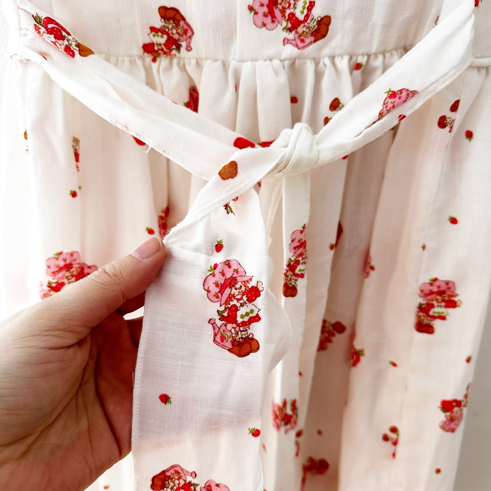Vintage Handmade 80s Strawberry Shortcake Full Length Dress: 7y? - Yellow Clover Vintage Kids Clothes