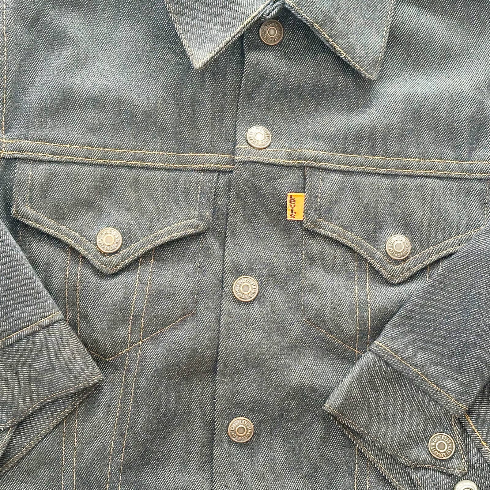 Vintage Levi’s 70s Orange Tab Dark Wash Denim Kids Jacket: 6y? - Yellow Clover Vintage Kids Clothes