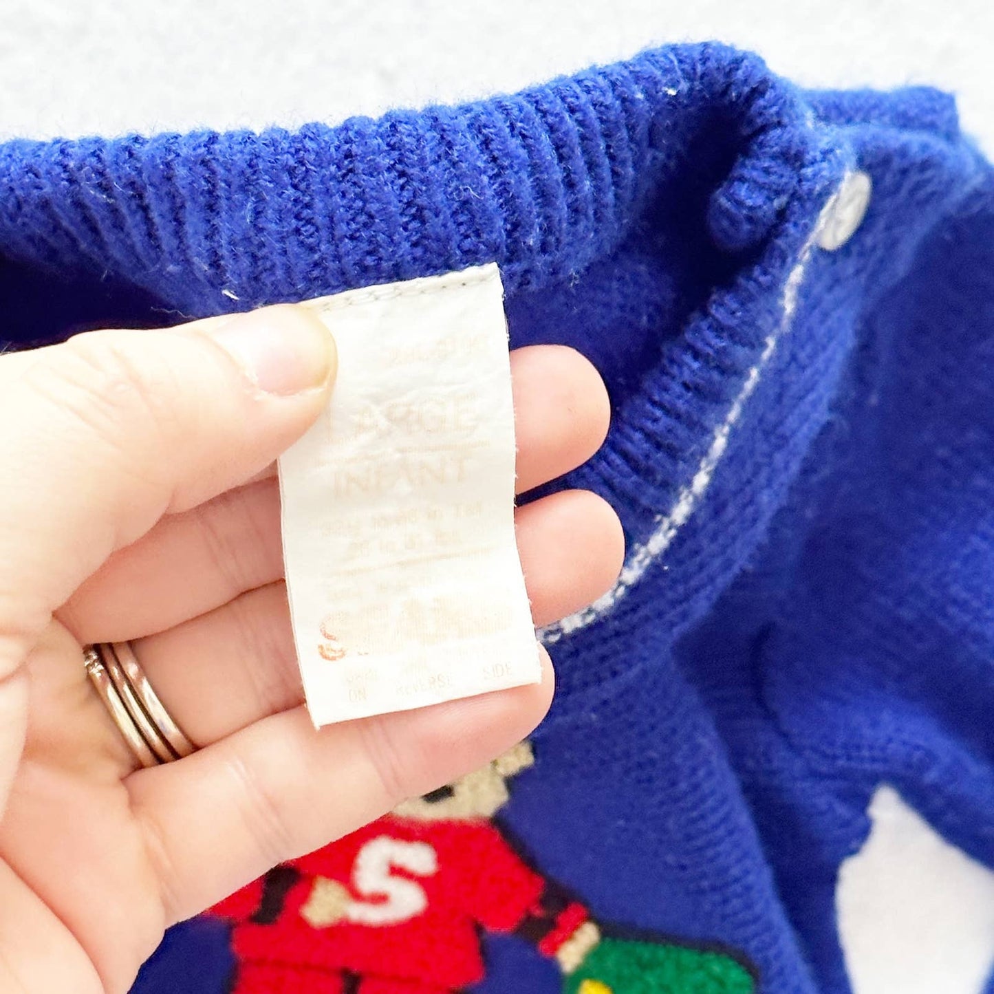 Vintage Sears Football Bear Appliqué Sweater: 18m? - Yellow Clover Vintage Kids Clothes