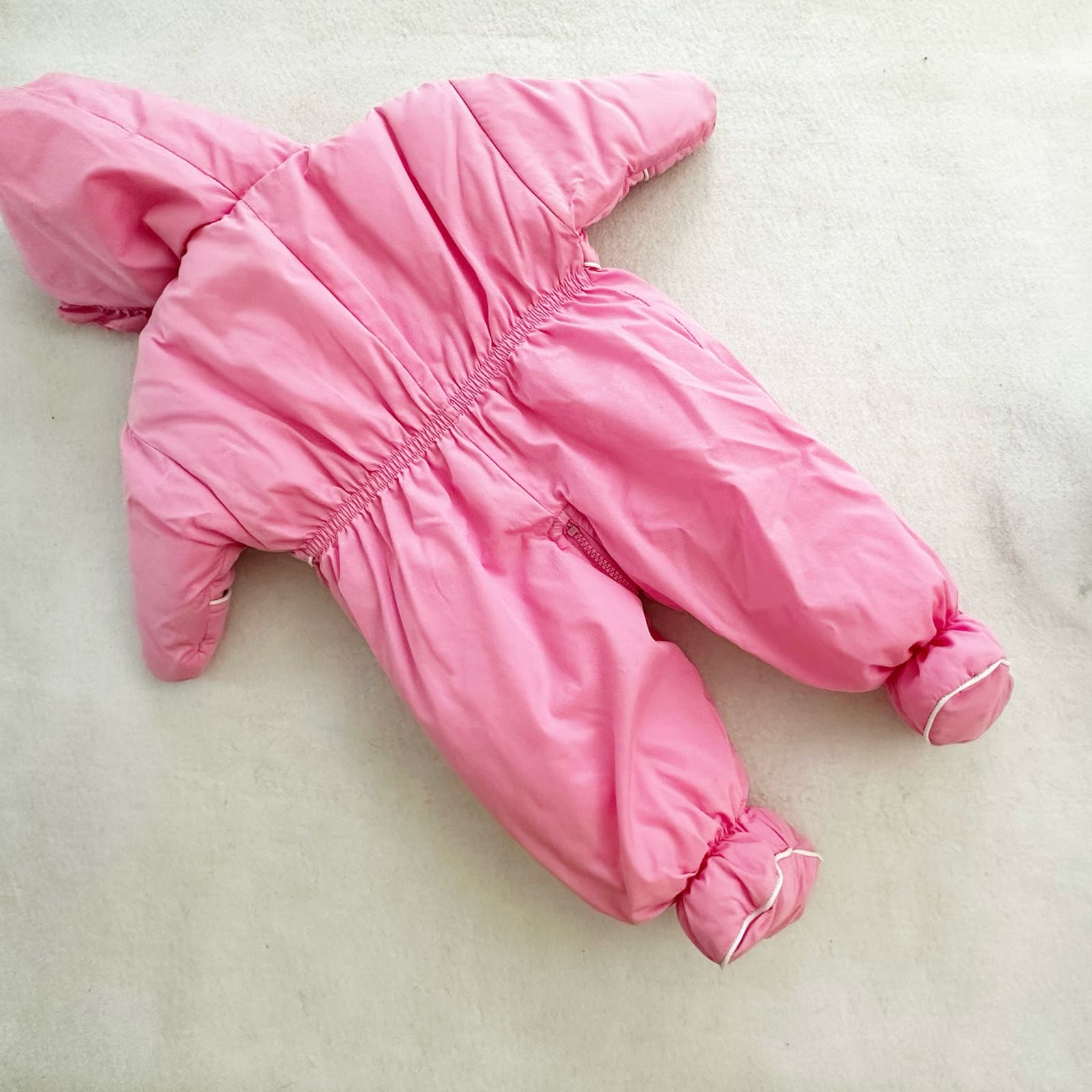 Vintage OshKosh Baby B’gosh Teddy Bear Embroidered Bunting Suit: 0/6m - Yellow Clover Vintage Kids Clothes