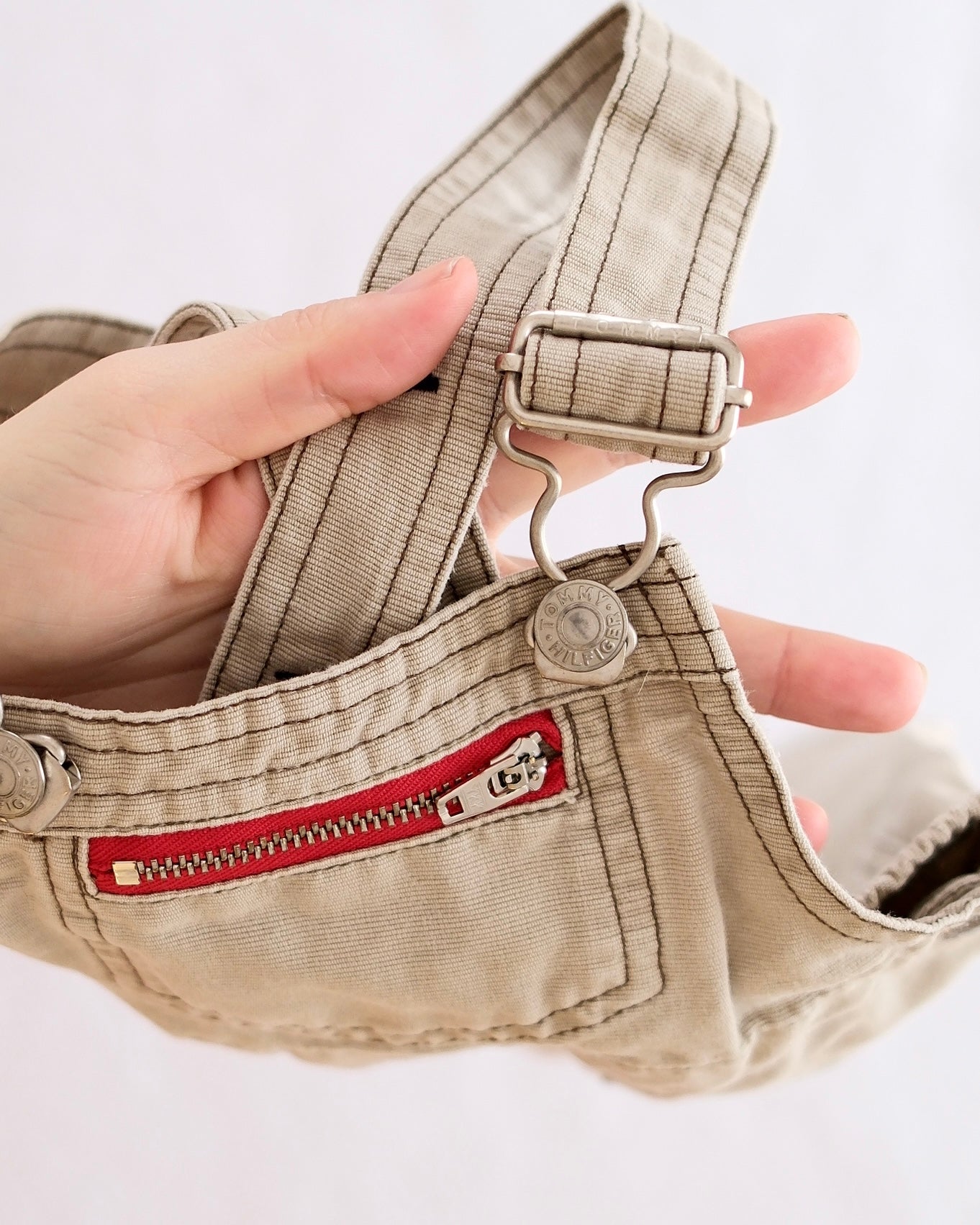 Vintage Tommy Hilfiger Khaki Overalls: 12m