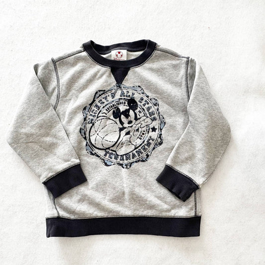 Y2K Disney Store Mickey Basketball Sweatshirt: 5/6y - Yellow Clover Vintage Kids Clothes