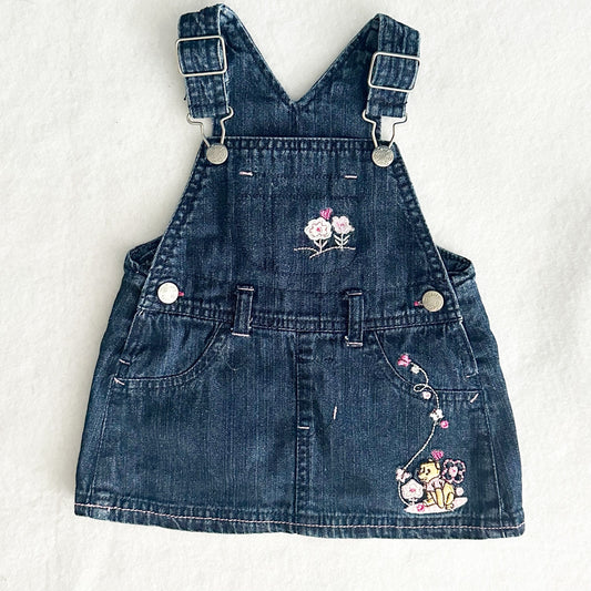 Y2K Disney Baby Pooh Embroidered Denim Skirtall: 6m