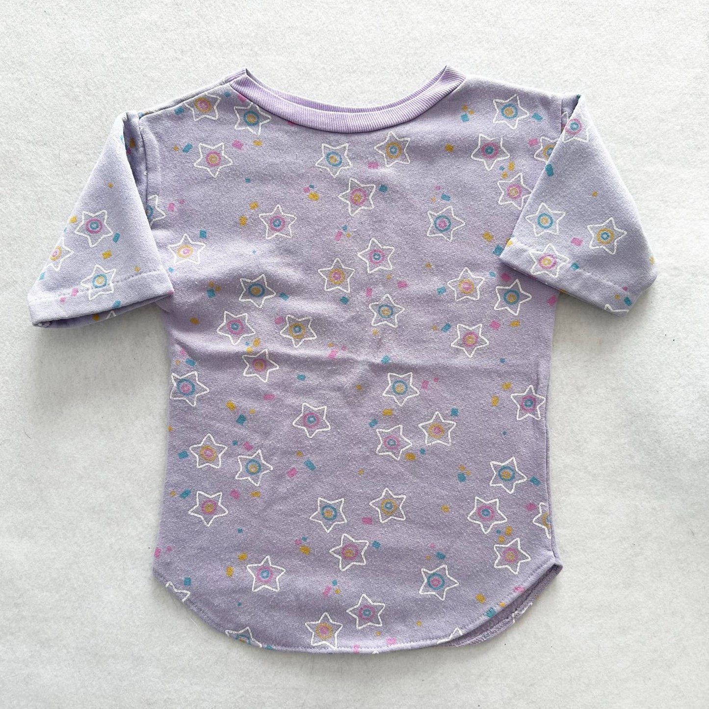 Vintage Dobie Stars Print Short Sleeve Sweatshirt: 3T - Yellow Clover Vintage Kids Clothes