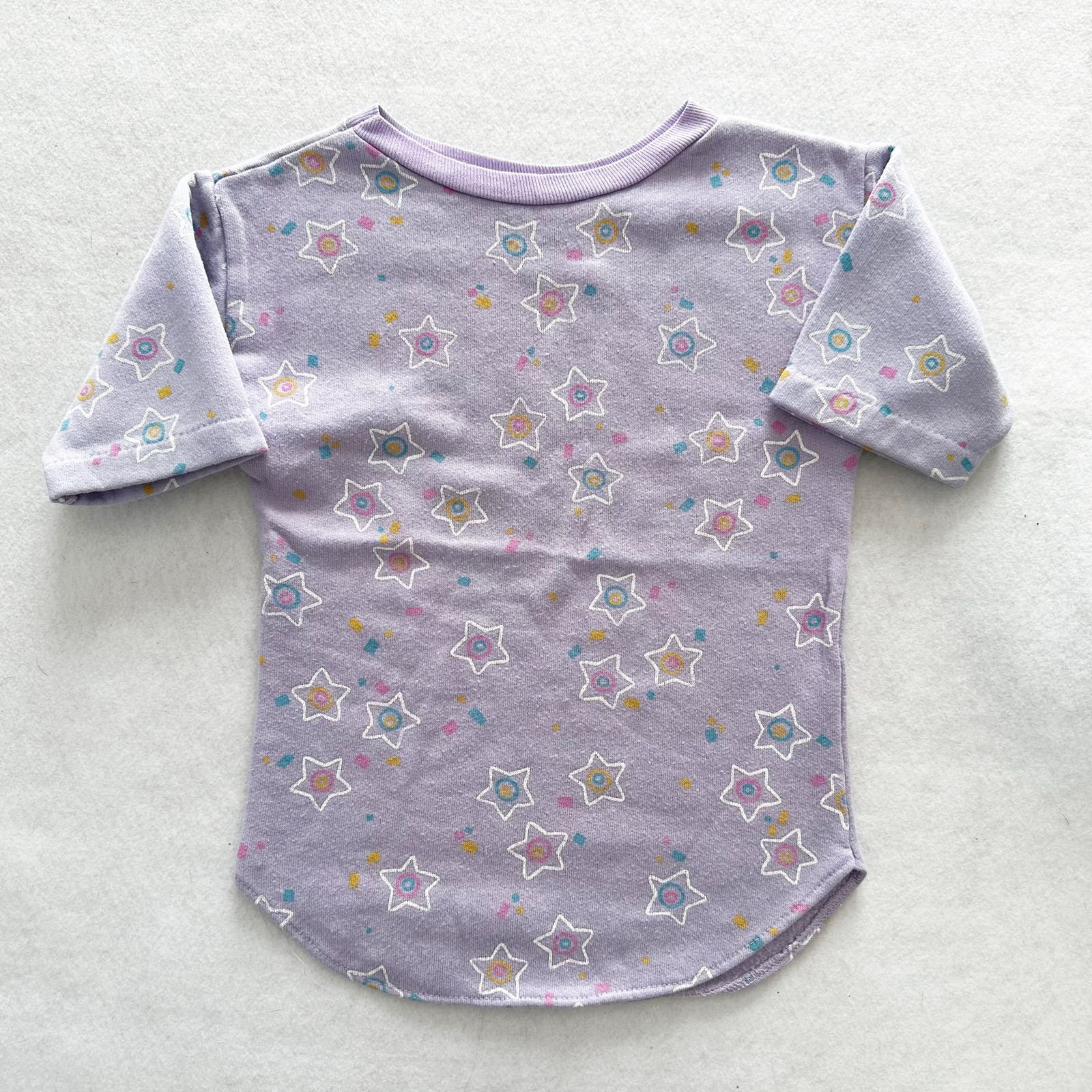 Vintage Dobie Stars Print Short Sleeve Sweatshirt: 3T - Yellow Clover Vintage Kids Clothes